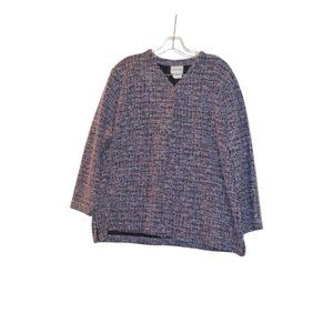 Bon Worth Blazer Knit Long Sleeves Women Purple L Petite